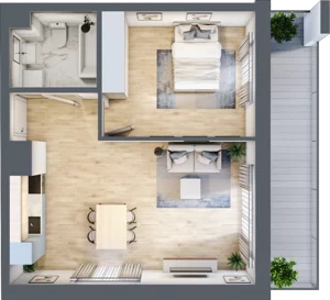 2 pokoje, apartament 47,04 m², piętro 2, oferta nr B-27, Cieszyńska 9, Kraków, Stare Miasto, Łobzów, ul. Cieszyńska 9