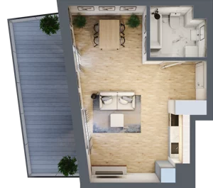 1 pokój, apartament 36,00 m², parter, oferta nr C-8, Cieszyńska 9, Kraków, Stare Miasto, Łobzów, ul. Cieszyńska 9