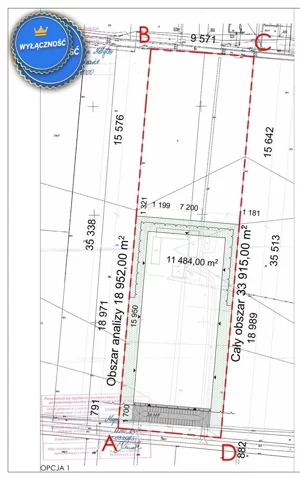 Działka 18 552,00 m², Mełgiew, Sprzedaż