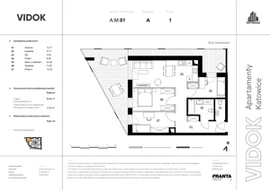 4 pokoje, mieszkanie 74,40 m², piętro 1, oferta nr A.M.01, VIDOK Apartamenty, Katowice, Śródmieście, ul. Kozielska