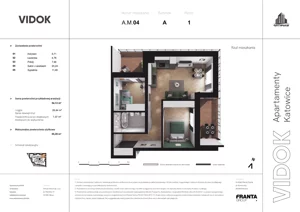 3 pokoje, mieszkanie 60,65 m², piętro 1, oferta nr A.M.04, VIDOK Apartamenty, Katowice, Śródmieście, ul. Kozielska