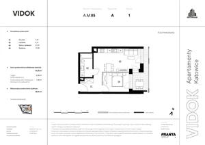 2 pokoje, mieszkanie 47,66 m², piętro 1, oferta nr A.M.05, VIDOK Apartamenty, Katowice, Śródmieście, ul. Kozielska