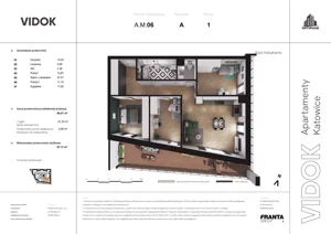 4 pokoje, mieszkanie 85,38 m², piętro 1, oferta nr A.M.06, VIDOK Apartamenty, Katowice, Śródmieście, ul. Kozielska