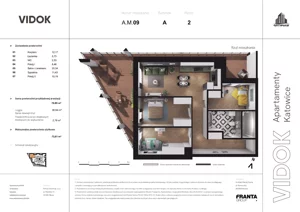 4 pokoje, mieszkanie 75,27 m², piętro 2, oferta nr A.M.09, VIDOK Apartamenty, Katowice, Śródmieście, ul. Kozielska