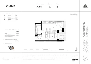 2 pokoje, mieszkanie 47,66 m², piętro 2, oferta nr A.M.13, VIDOK Apartamenty, Katowice, Śródmieście, ul. Kozielska
