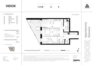3 pokoje, mieszkanie 71,92 m², piętro 6, oferta nr A.M.48, VIDOK Apartamenty, Katowice, Śródmieście, ul. Kozielska