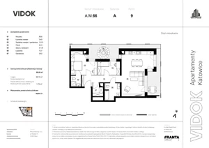3 pokoje, mieszkanie 92,70 m², piętro 9, oferta nr A.M.66, VIDOK Apartamenty, Katowice, Śródmieście, ul. Kozielska