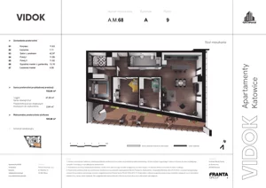 4 pokoje, mieszkanie 105,01 m², piętro 9, oferta nr A.M.68, VIDOK Apartamenty, Katowice, Śródmieście, ul. Kozielska