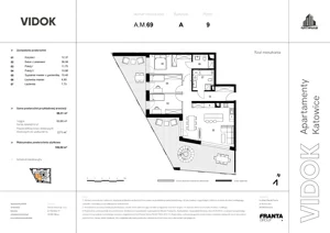4 pokoje, mieszkanie 101,50 m², piętro 9, oferta nr A.M.69, VIDOK Apartamenty, Katowice, Śródmieście, ul. Kozielska