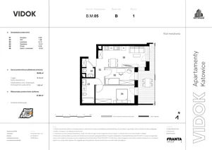 3 pokoje, mieszkanie 48,32 m², piętro 1, oferta nr B.M.05, VIDOK Apartamenty, Katowice, Śródmieście, ul. Kozielska