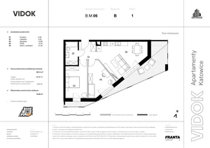 3 pokoje, mieszkanie 60,78 m², piętro 1, oferta nr B.M.06, VIDOK Apartamenty, Katowice, Śródmieście, ul. Kozielska