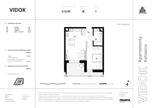 2 pokoje, mieszkanie 63,89 m², piętro 1, oferta nr B.M.07, VIDOK Apartamenty, Katowice, Śródmieście, ul. Kozielska