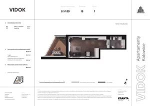 1 pokój, mieszkanie 89,33 m², piętro 1, oferta nr B.M.09, VIDOK Apartamenty, Katowice, Śródmieście, ul. Kozielska