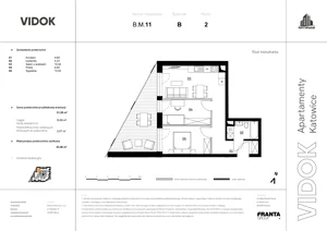 3 pokoje, mieszkanie 35,75 m², piętro 2, oferta nr B.M.11, VIDOK Apartamenty, Katowice, Śródmieście, ul. Kozielska