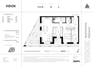 4 pokoje, mieszkanie 62,10 m², piętro 2, oferta nr B.M.18, VIDOK Apartamenty, Katowice, Śródmieście, ul. Kozielska