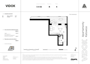 1 pokój, mieszkanie 27,85 m², piętro 6, oferta nr B.M.52, VIDOK Apartamenty, Katowice, Śródmieście, ul. Kozielska