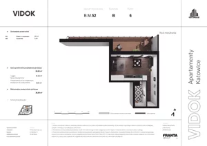 1 pokój, mieszkanie 27,85 m², piętro 6, oferta nr B.M.52, VIDOK Apartamenty, Katowice, Śródmieście, ul. Kozielska