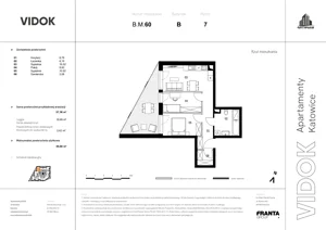 3 pokoje, mieszkanie 56,67 m², piętro 7, oferta nr B.M.60, VIDOK Apartamenty, Katowice, Śródmieście, ul. Kozielska