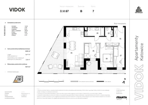 4 pokoje, mieszkanie 90,44 m², piętro 7, oferta nr B.M.67, VIDOK Apartamenty, Katowice, Śródmieście, ul. Kozielska