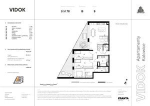 4 pokoje, mieszkanie 115,97 m², piętro 9, oferta nr B.M.78, VIDOK Apartamenty, Katowice, Śródmieście, ul. Kozielska
