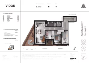 4 pokoje, mieszkanie 98,60 m², piętro 9, oferta nr B.M.82, VIDOK Apartamenty, Katowice, Śródmieście, ul. Kozielska