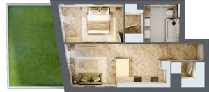 2 pokoje, apartament 47,17 m², parter, oferta nr A9, Drago, Kraków, Bronowice, Górka Narodowa, ul. Stefana Banacha