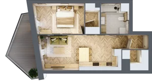 2 pokoje, apartament 47,38 m², piętro 1, oferta nr A21, Drago, Kraków, Bronowice, Górka Narodowa, ul. Stefana Banacha