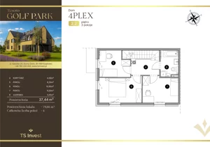 Dom 80,00 m², oferta nr 2.2., Tesoro Golf Park 4PLEX, Pętkowice, ul. Parkowa