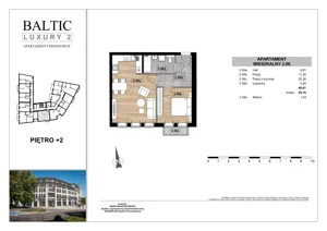 2 pokoje, apartament 48,61 m², piętro 2, oferta nr 2.06, Baltic Luxury 2, Świnoujście, Plac Wolności 3