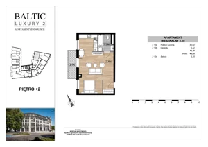 1 pokój, apartament 45,68 m², piętro 2, oferta nr 2.10, Baltic Luxury 2, Świnoujście, Plac Wolności 3