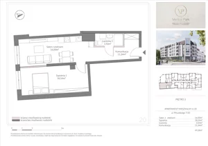 2 pokoje, apartament 49,38 m², piętro 3, oferta nr 20, Ventus Park, Świnoujście, Śródmieście, Piłsudskiego 7