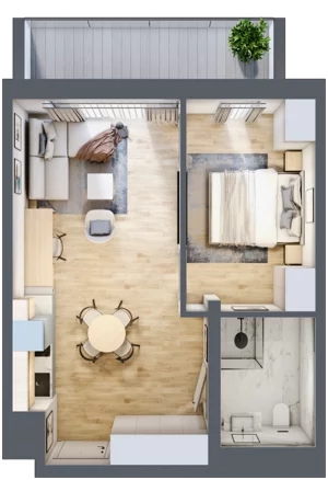 2 pokoje, apartament inwestycyjny 39,34 m², parter, oferta nr 016, ApartMare, Mrzeżyno, ul. Nadmorska 14