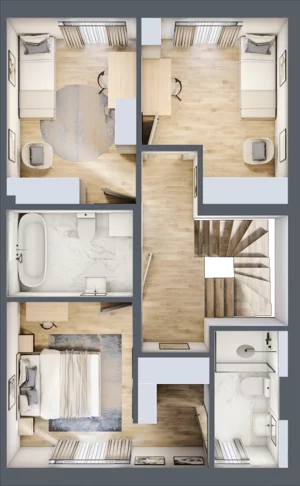 Dom 109,84 m², oferta nr 13/2, Dzielnica Hrabska - etap IV - domy z garażami, Falenty Nowe, ul. Droga Hrabska 4G