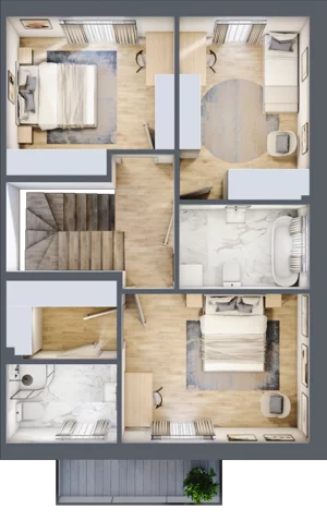 Dom 129,96 m², oferta nr 24/1, Dzielnica Hrabska - etap IV - domy z garażami, Falenty Nowe, ul. Droga Hrabska 4G