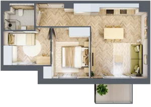 3 pokoje, apartament 50,58 m², piętro 2, oferta nr A209, Osiedle Kompas, Gdańsk, Orunia Górna-Gdańsk Południe, Maćkowy, ul. Czerska 35