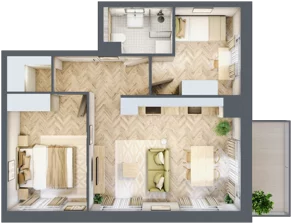 3 pokoje, apartament 49,75 m², piętro 4, oferta nr A320, Osiedle Kompas, Gdańsk, Orunia Górna-Gdańsk Południe, Maćkowy, ul. Czerska 35