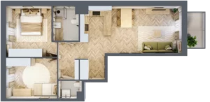 3 pokoje, apartament 63,59 m², piętro 1, oferta nr A205, Osiedle Kompas, Gdańsk, Orunia Górna-Gdańsk Południe, Maćkowy, ul. Czerska 35