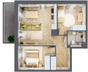 3 pokoje, apartament 50,94 m², piętro 3, oferta nr A114, Osiedle Kompas, Gdańsk, Orunia Górna-Gdańsk Południe, Maćkowy, ul. Czerska 35