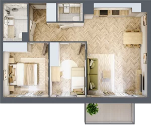3 pokoje, apartament 57,26 m², piętro 1, oferta nr C53, Osiedle Kompas, Gdańsk, Orunia Górna-Gdańsk Południe, Maćkowy, ul. Czerska 35