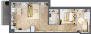 3 pokoje, apartament 65,48 m², piętro 1, oferta nr C09, Osiedle Kompas, Gdańsk, Orunia Górna-Gdańsk Południe, Maćkowy, ul. Czerska 35