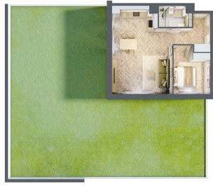 2 pokoje, apartament 47,97 m², parter, oferta nr C02, Osiedle Kompas, Gdańsk, Orunia Górna-Gdańsk Południe, Maćkowy, ul. Czerska 35