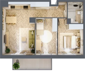 3 pokoje, apartament 56,99 m², piętro 1, oferta nr C40, Osiedle Kompas, Gdańsk, Orunia Górna-Gdańsk Południe, Maćkowy, ul. Czerska 35