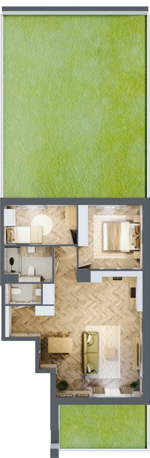 3 pokoje, apartament 66,28 m², parter, oferta nr C05, Osiedle Kompas, Gdańsk, Orunia Górna-Gdańsk Południe, Maćkowy, ul. Czerska 35