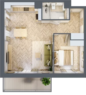 2 pokoje, apartament 47,97 m², piętro 2, oferta nr C12, Osiedle Kompas, Gdańsk, Orunia Górna-Gdańsk Południe, Maćkowy, ul. Czerska 35