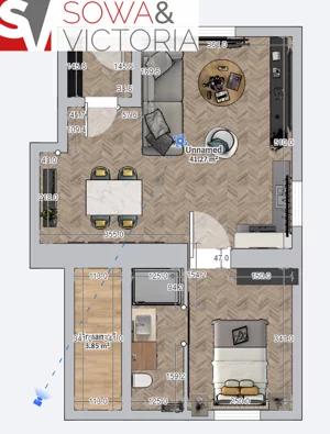 Mieszkanie dwupokojowe 43,89 m², Mieroszów, Sprzedaż