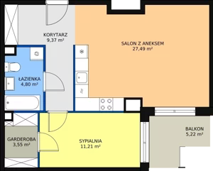 2 pokoje, mieszkanie 56,65 m², piętro 1, oferta nr 83, Krakowskie Tarasy V, Wrocław, Przedmieście Oławskie, Krzyki, ul. Krakowska 88
