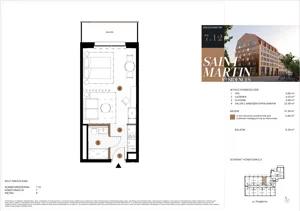 1 pokój, apartament 31,36 m², piętro 6, oferta nr A7.12, Saint Martin Residences II, Poznań, Stare Miasto, Stare Miasto, ul. Podgórna 7