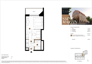 1 pokój, apartament 31,24 m², piętro 6, oferta nr A7.13, Saint Martin Residences II, Poznań, Stare Miasto, Stare Miasto, ul. Podgórna 7