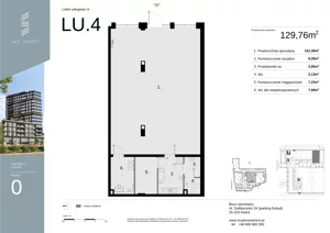 Lokal użytkowy 129,76 m², oferta nr LU4, Sky Trust etap II lokale użytkowe, Kielce, Bocianek, al. Solidarności / ul. Świętokrzyska