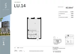 Lokal użytkowy 40,94 m², oferta nr LU14, Sky Trust etap II lokale użytkowe, Kielce, Bocianek, al. Solidarności / ul. Świętokrzyska